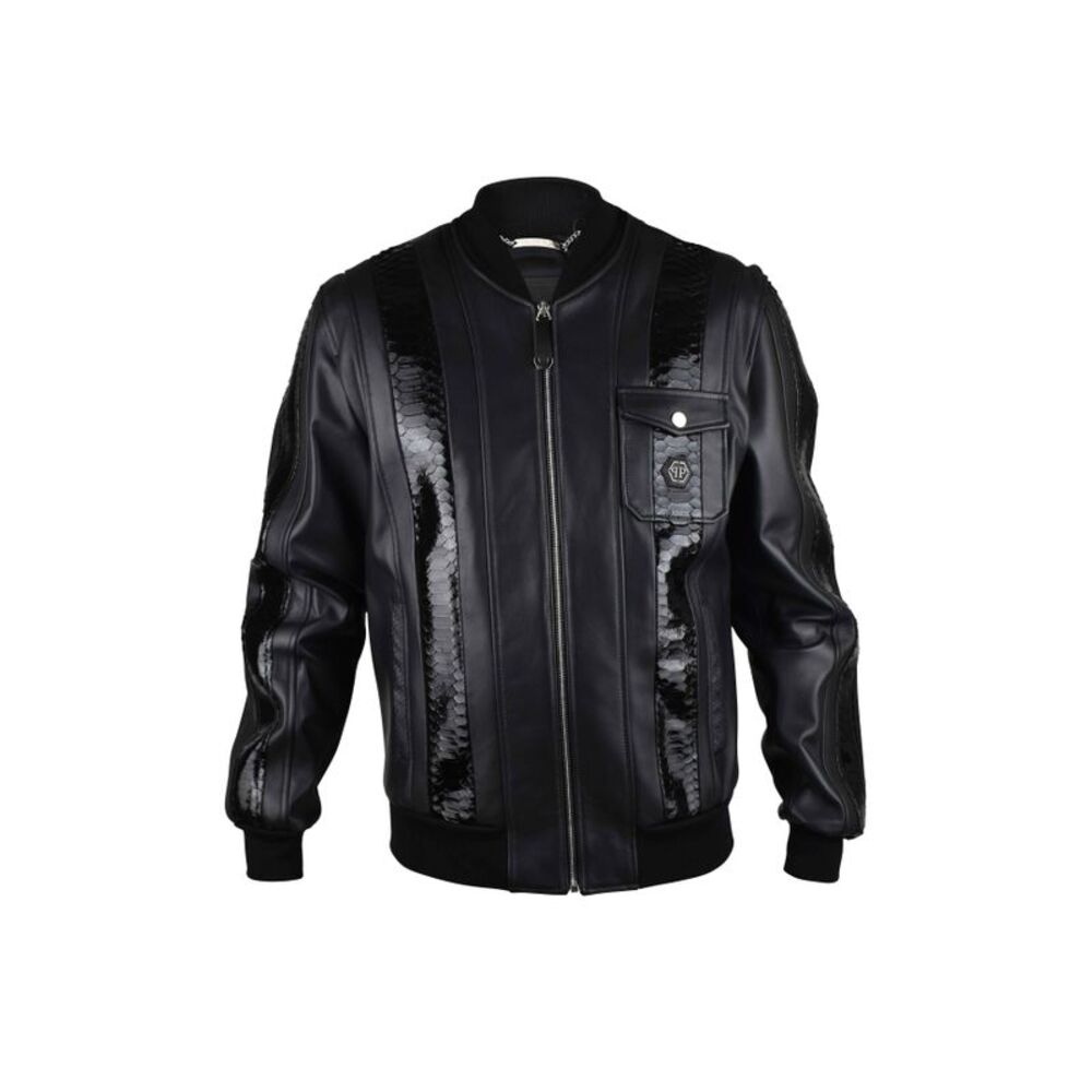 Philipp Plein Men Leather Jacket